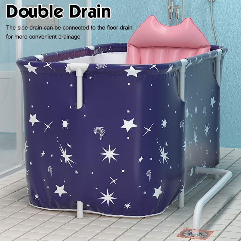 3 Styles Foldable Bathtub Portable Shower Water Spa Bath Tub Bucket Bathroom 3
