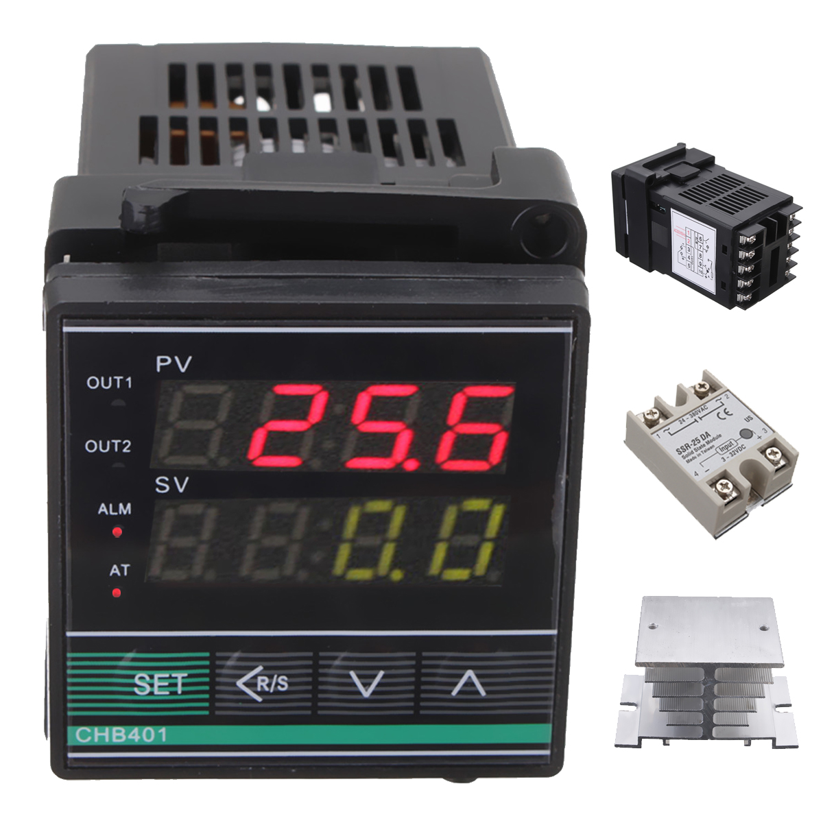 

Digital PID Thermostat Temperature Controller SSR-25DA Thermocouple Heat Sink