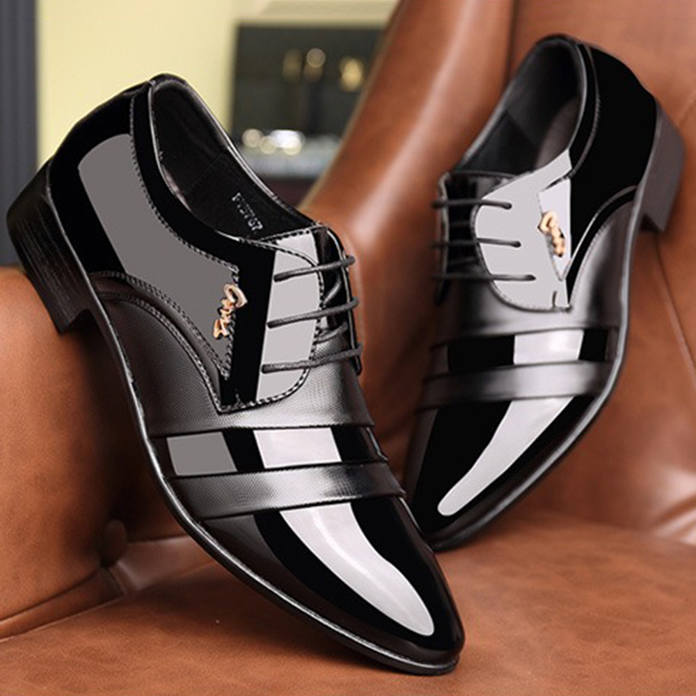 Lace up business formal dress shoe leather oxfords Sale - Banggood.com
