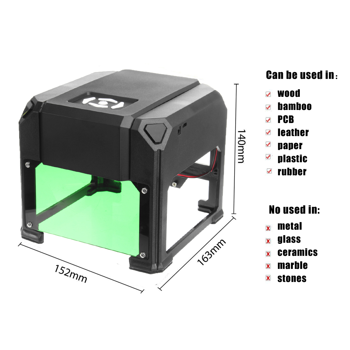 3000mW 80x80mm Mini Logo Printer USB Desktop DIY bluetooth Laser Engraving Machine 19