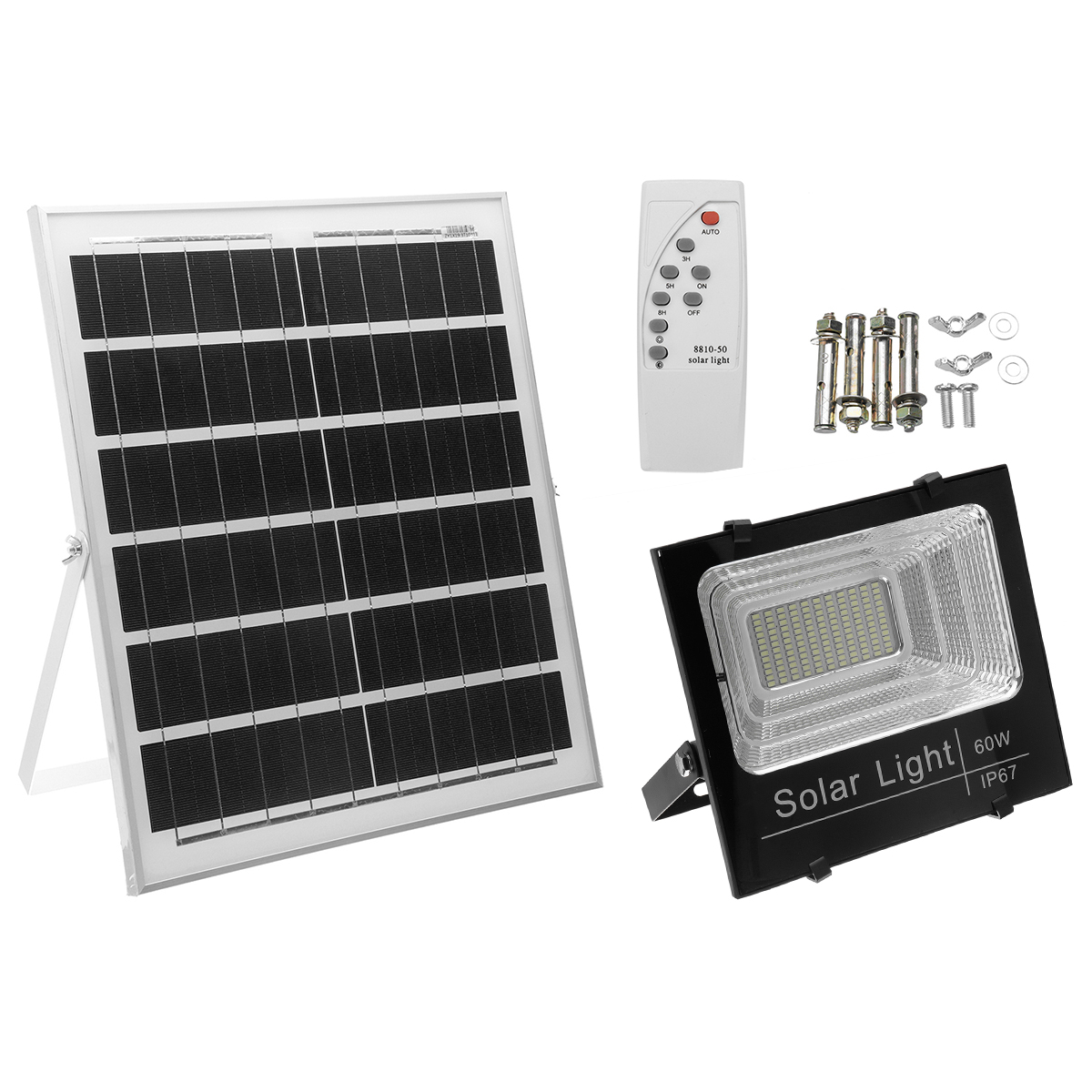 

25w/40w/60w Solar Flood Light Solar LED Spotlight W/ Manual/Remote Control Solar Panel IP67 Waterproof