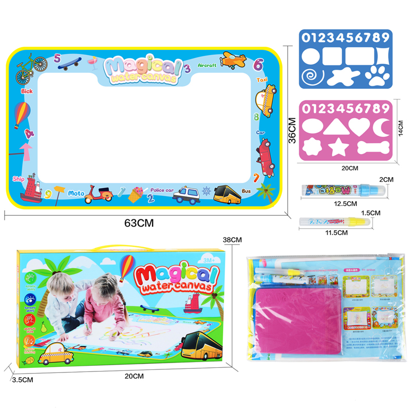 

68*38cm Magical Children's Multi-Themed Water Canvas Water Clear Color Graffiti Drawing Board Educational Toys