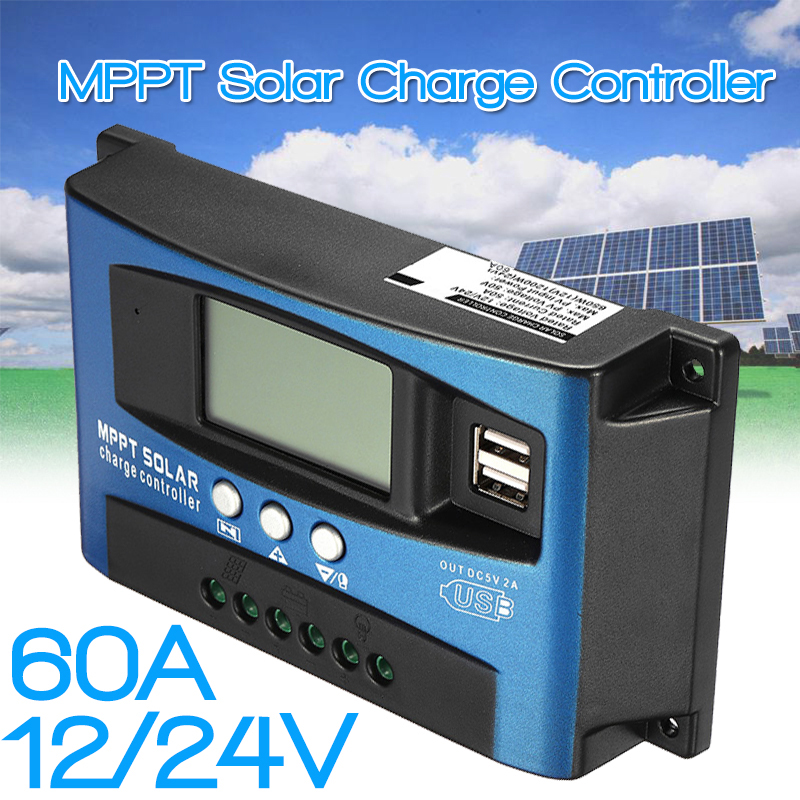 30/40/50/60/100A MPPT Solar Controller LCD Solar Charge Controller Accuracy Dual USB Solar Panel Battery Regulator 12