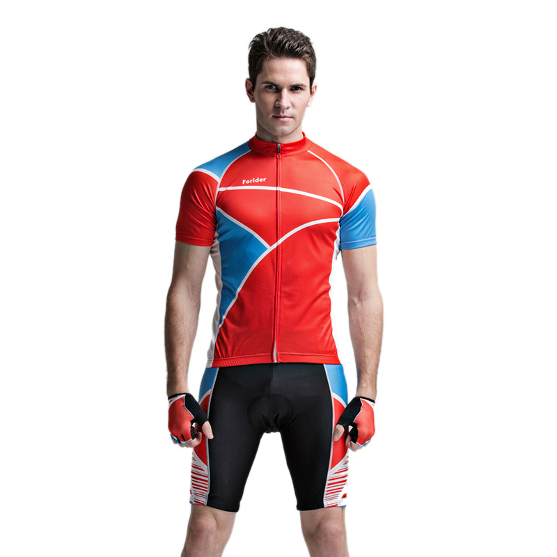 

Forider Mens Sports Riding Cycling Jersey Summer Bicycle Short Sleeve Suit Polyester Fabic Shorts Quick Dry