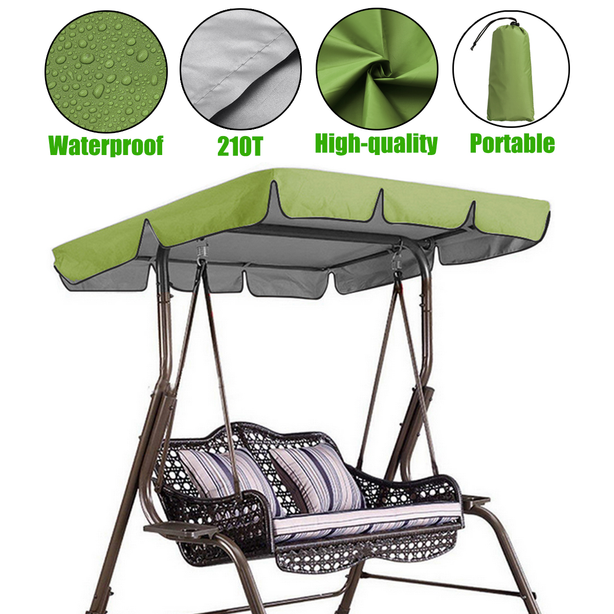 Swing Chair Top Cover Replacement Canopy Porch Park Patio Outdoor Garden Without Swing 3