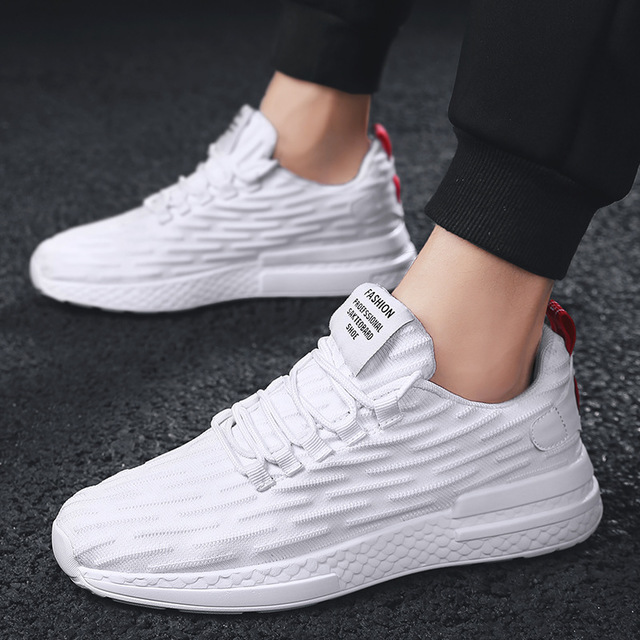 

Ji Fei Woven Breathable White Sneakers Youth Low To Help Casual Shoes Running Shoes Men's Shoes