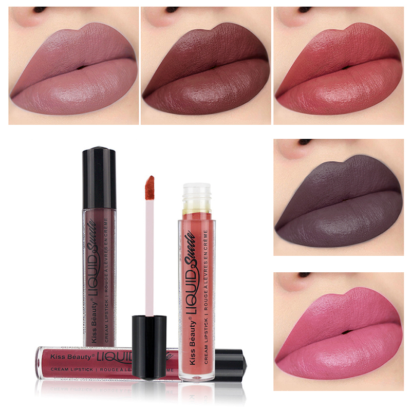 

7 Colors Cream Matte Liquid Lipstick Lip Gloss Non Sticky
