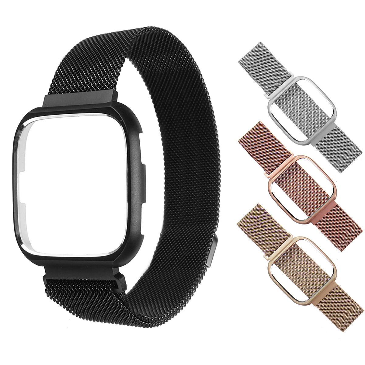 

Bakeey Большие и маленькие миланские часы из нержавеющей стали Стандарты и обложка Чехол для Fitbit Versa