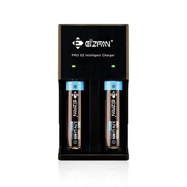 

Eizfan Pro Q2 2 Slots Battery Charger Smart Charger For 18650 20700 21700 26650 Battery With EU/US Plug