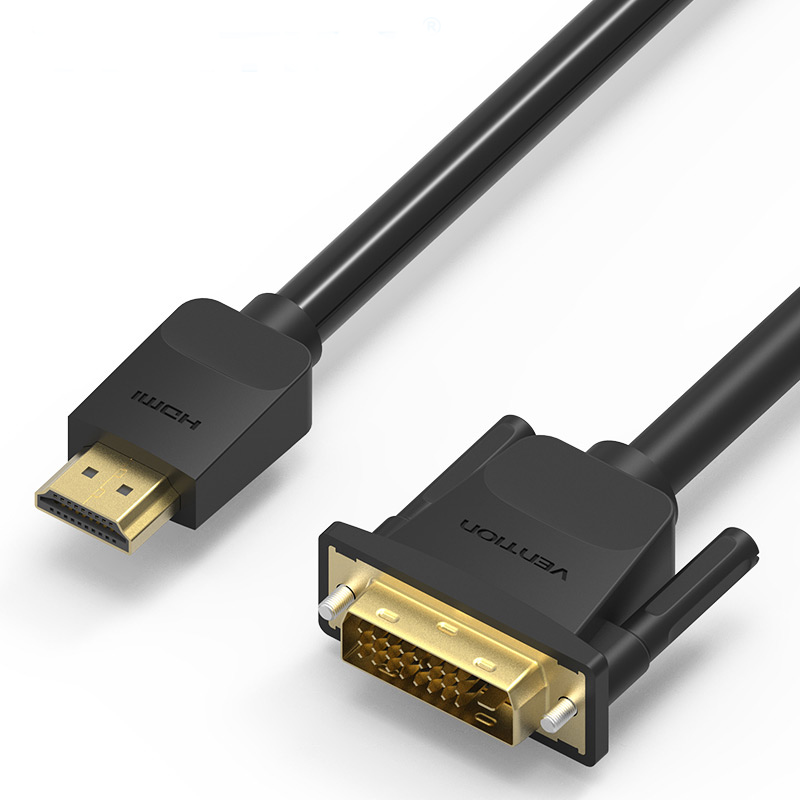 

Vention VAA-T01-B HDMI to DVI Cable HDMI Male to DVI Male 24Pin+1 Cable Adapter Support 1080P 3D Video Cablee