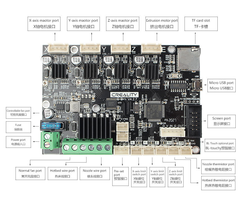 Ender-3 V4.2.7 Mute Super Quiet Motherboard + Touch Auto Leveling Sensor Kit for Ender-3/Ender-3 pro 3D Prinetr 1