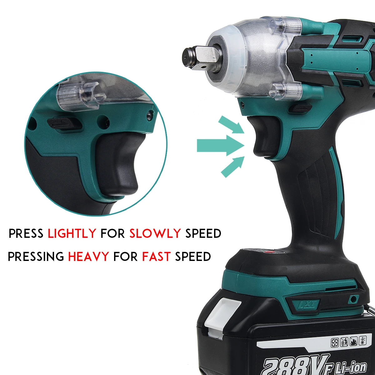 VIOLEWORKS 288VF 1/2'' Electric Cordless Brushless Impact Wrench With