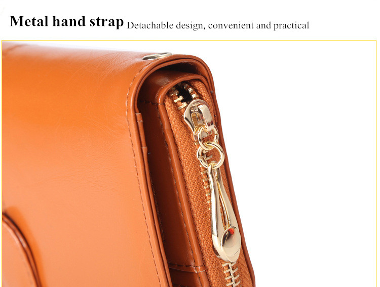 Floveme Fashion Woman PU Zipper Wallet Bag Multi-functional Purse For Smartphone iPhone Samsung