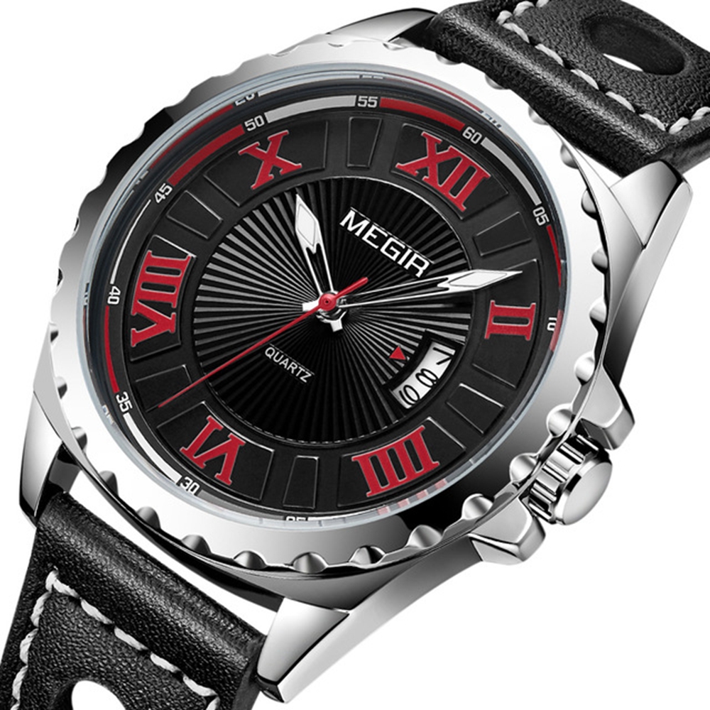

MEGIR 1019 Модный стиль бизнеса Дата Дисплей Мужские часы