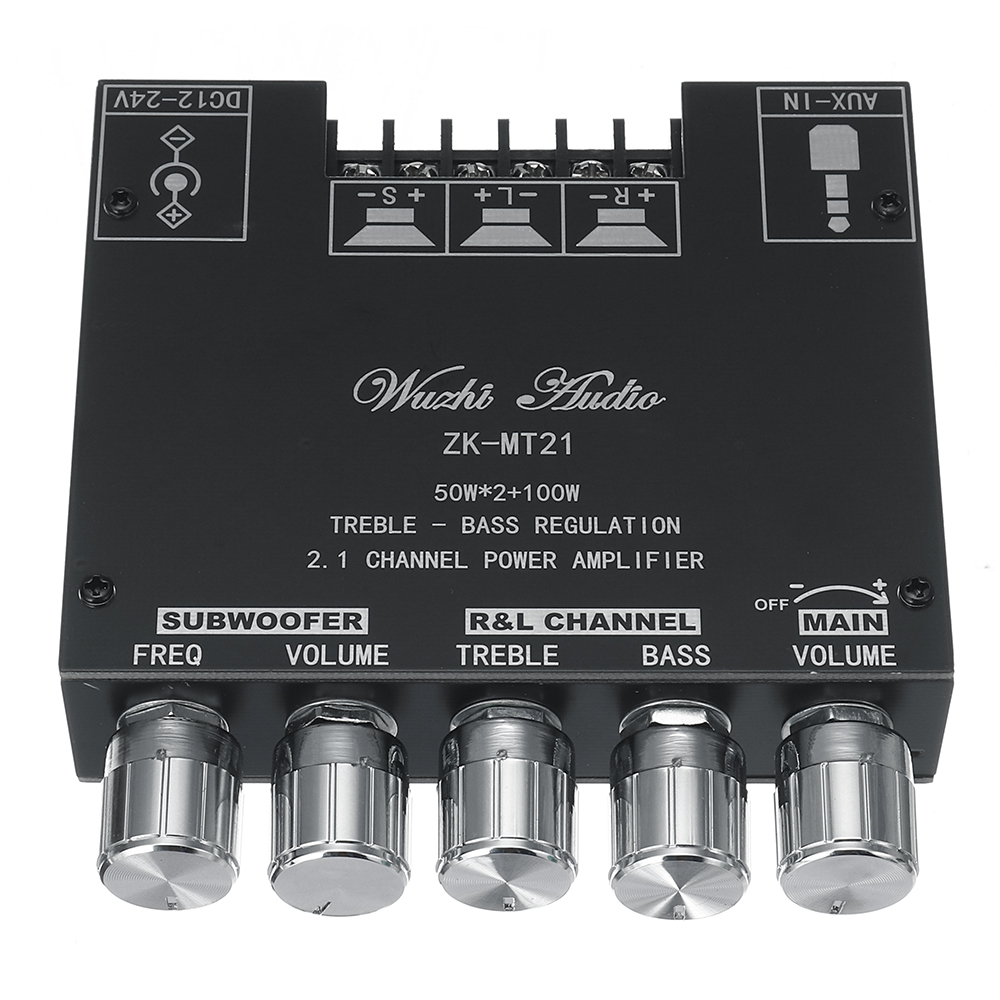 Zk-mt21 bluetooth 5.0 subwoofer amplifier board 50wx2+100w 2.1 channel