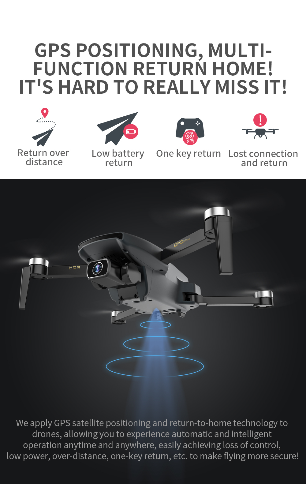 SG108 Foldable 4K WiFi GPS 5G Drone FPV HD Cam  Quadcopter Camera Drones 2200mAh 