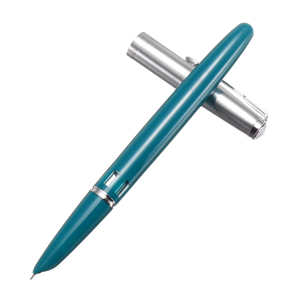 

Wingsung 601 0.5mm Fine Nib Fountain Pen Metal ABS Body Silver Cap Office School Supplies