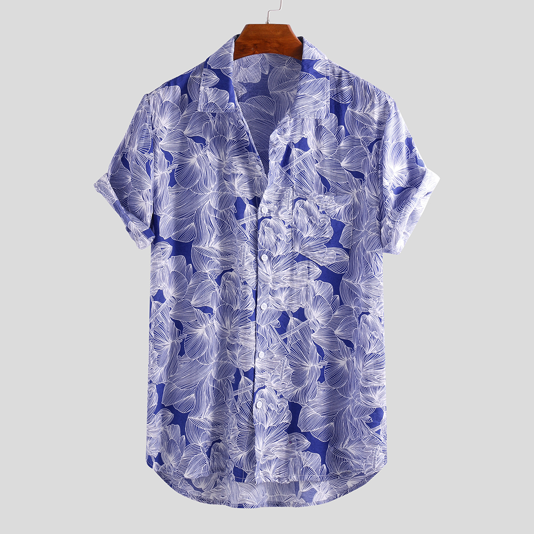 

Mens Summer Floral Printed Rayon Hawaiian Shirts