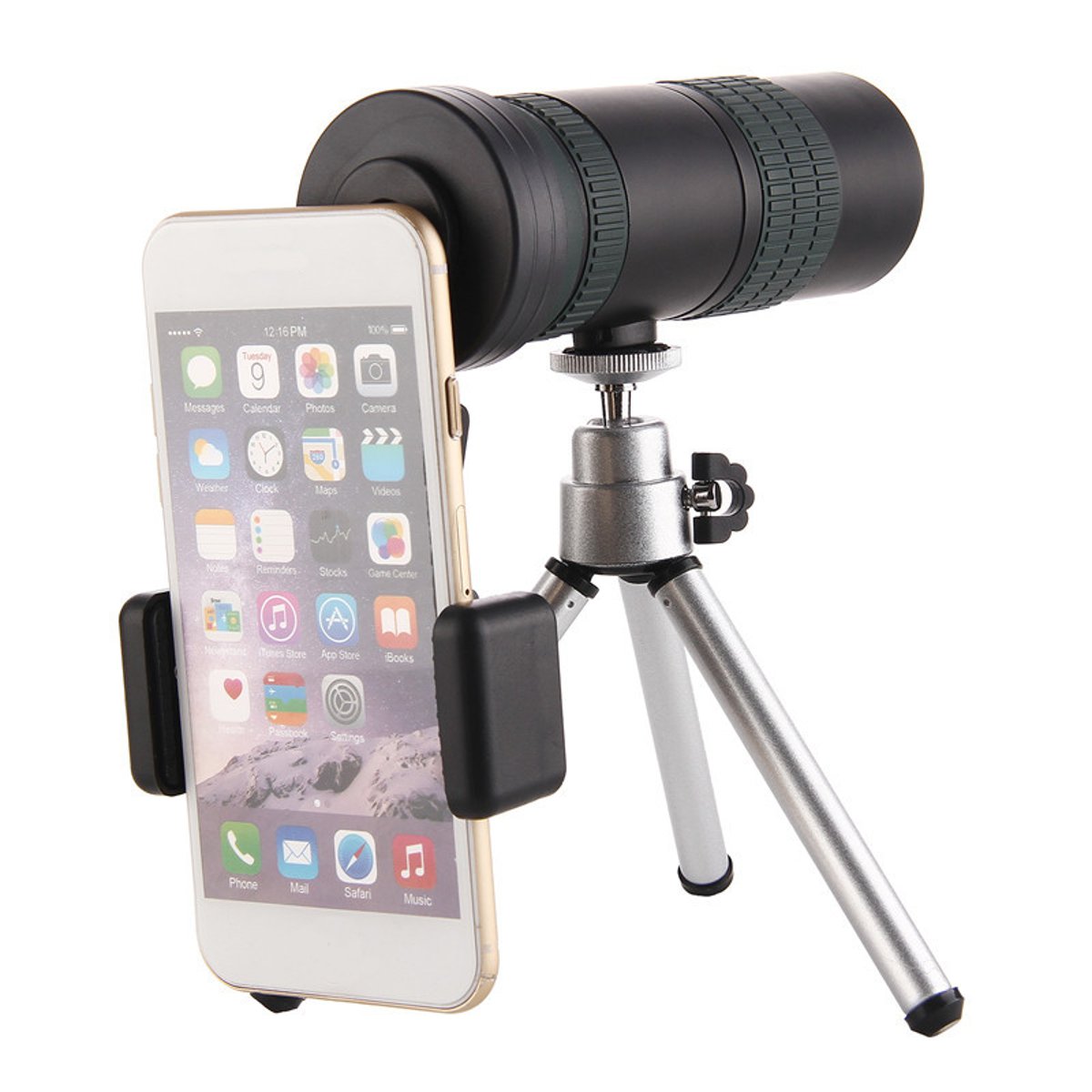 

Монокуляр с двойным фокусным расстоянием 8-24X30 HD Optic BAK4 Телескоп ночного видения + адаптер для смартфона + штатив