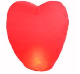 

5X Love Heart Kong Ming Sky Lanterns Chinese Traditional Wishing Lamp Red Color