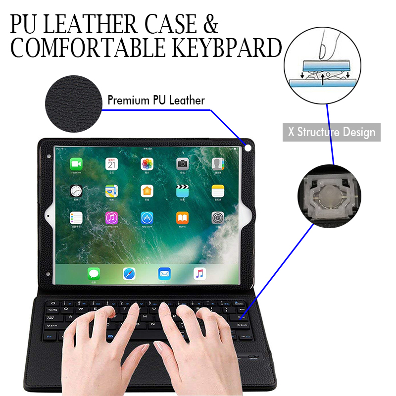 Detachable bluetooth Keyboard Kickstand Tablet Case For iPad Pro 10.5 Inch 2017/iPad Air 10.5 2019 13