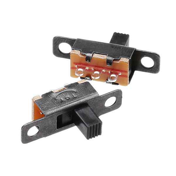 

50Pcs Vertical Black Mini Miniature On/On 3 Pins Terminals Slide Switch