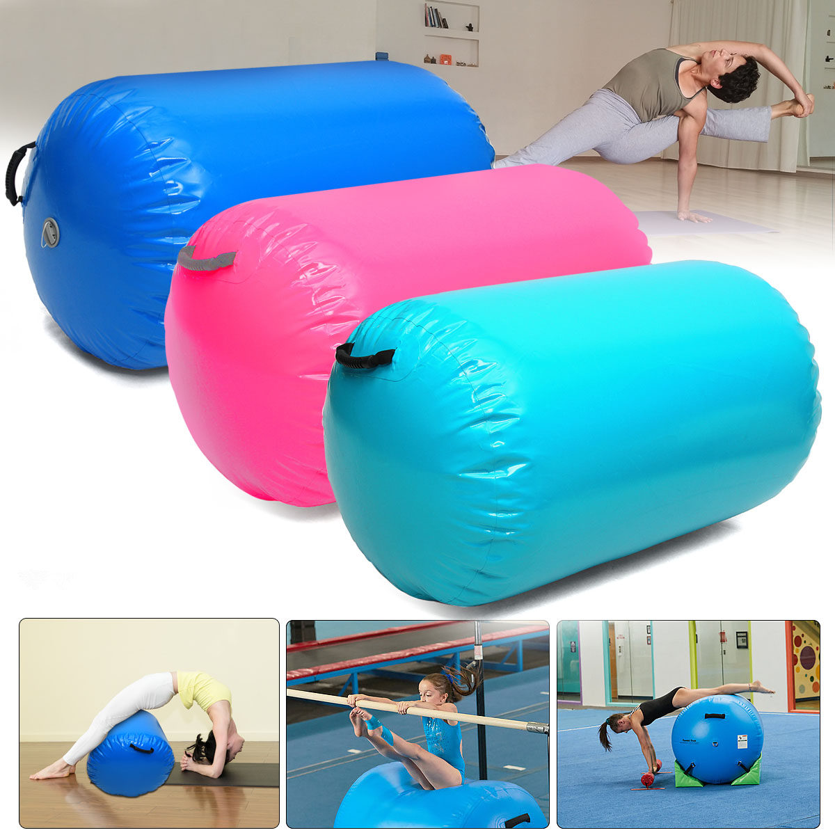

39.37x33.5inch Airtrack Fitness Inflatable Air Roller Home Small Gymnastic Cylinder GYM Gymnastics Mat Beam