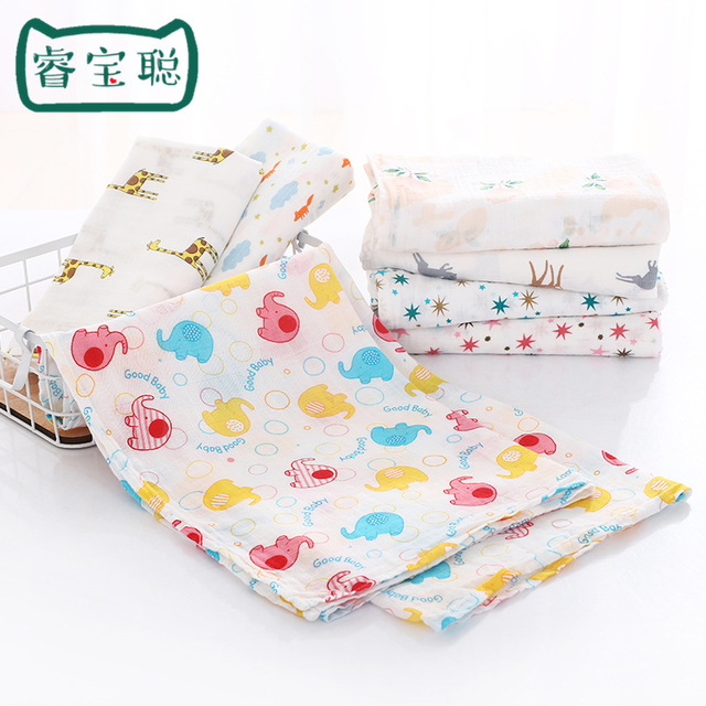 

120*120cm Baby Cotton 170g Thin Blanket Baby Holding Double Gauze Bath Towel Soft Water Absorption