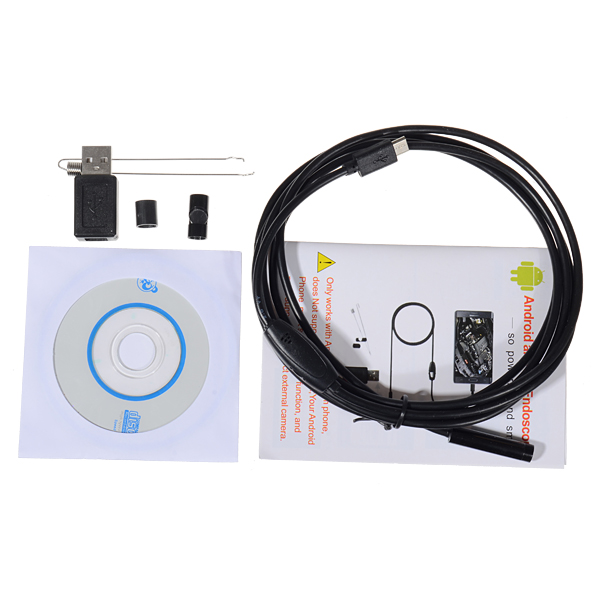 

7mm 2 Meters Endoscope for Android Windows IP67 Waterproof USB Inspection Camera Vehicle Borescope