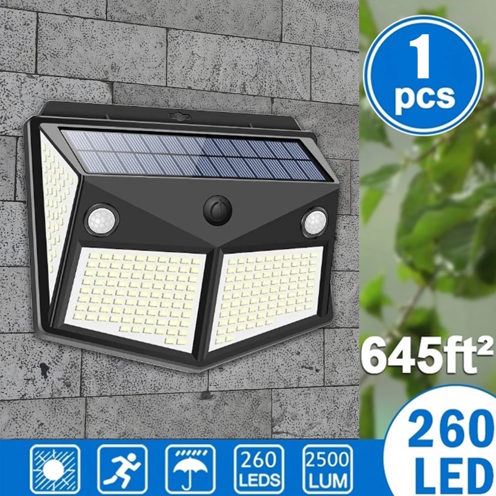 2/4Pcs 208 LED Solar Lamp PIR Motion Sensor Wall Light Garden Outdoor Waterproof