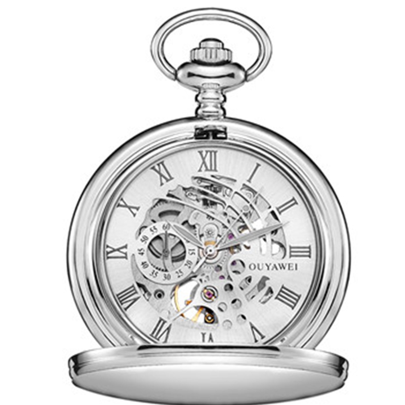 

OUYAWEI P01 Механический Pocket Watchl Винтаж Ручной часы Retro Кулон Карманные часы