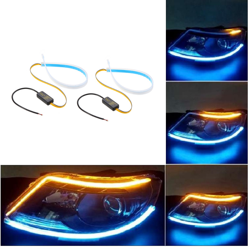 

Гибкая LED полосы света DRL дневные ходовые огни Soft Трубка Указатель поворота Лампа 2PCS для Авто фар