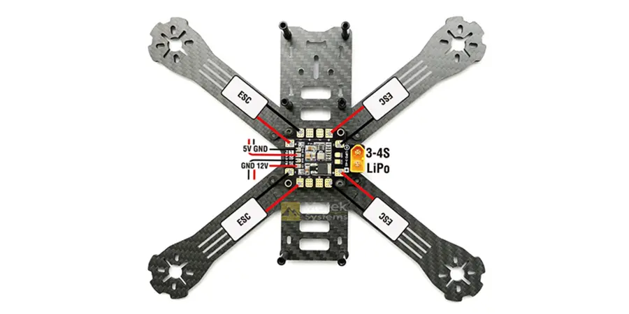 Matek Systems PDB-XT60 W/ BEC 5V & 12V 2oz Copper for RC Drone FPV Racing Multi Rotor