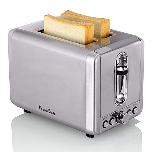 

Fortune Candy KST009 2 Slices Toaster Bagel Toaster With Extra Wide Slot High Lift Lever Bread Maker