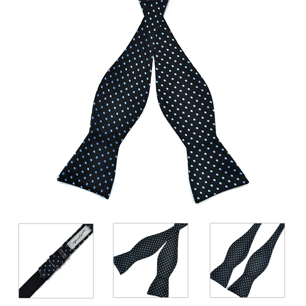 PenSee Men's Bow Ties Casual Polka Dot Paisley Jacquard Woven Silk Neckties Accessory