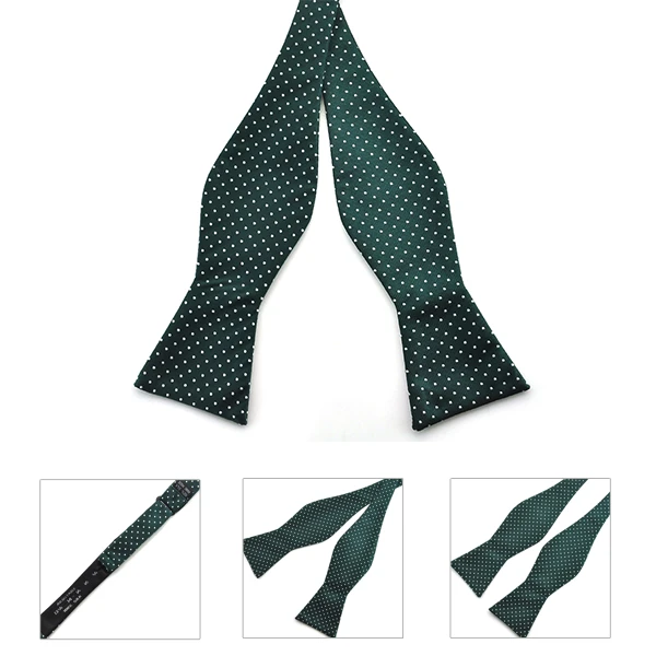 PenSee Men's Bow Ties Casual Polka Dot Paisley Jacquard Woven Silk Neckties Accessory