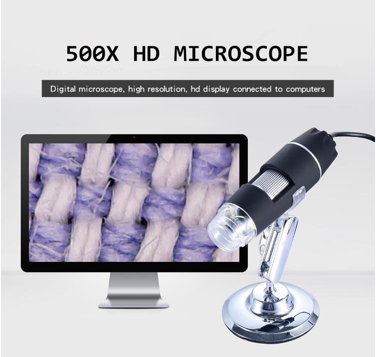 500X Zoom 8LED USB-цифровой микроскоп с ручным эндоскопом с подставкой для держателя