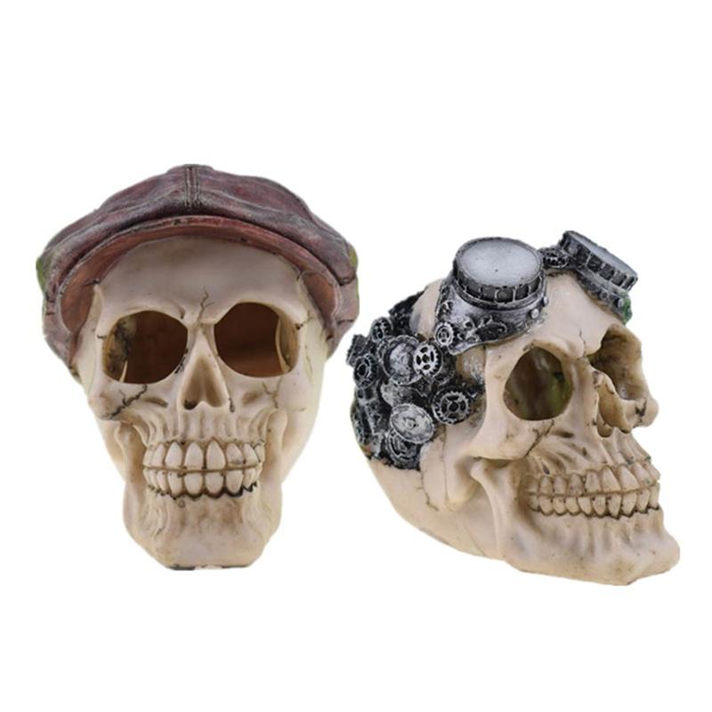 

Halloween Stylish Skull Decor Horror Novelty Toy Human Prop Resin Skull Head Ornament DIY Party Decorations