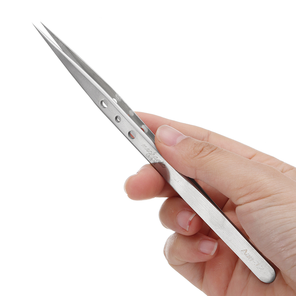 

MECHANIC Aaa-12 Precision Pointed Tweezer Stainless Steel Lengthened Thickening Medical Anti-Static Tweezer