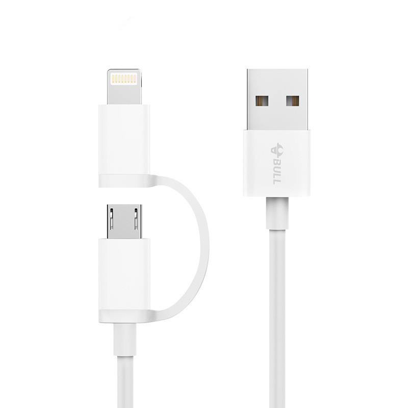 

BULL GN-USJ810 2 in 1 2.1A Micro USB +Lightning forFast Charging Data Cable for iPhone
