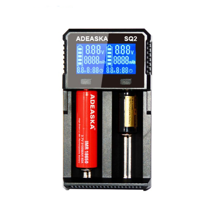 

ADEASKA SQ2 с интеллектуальным LCD дисплеем USB быстрозарядное зарядное устройство батареи для IMR / Li-ion Ni-MH / Ni-Cd Батареи