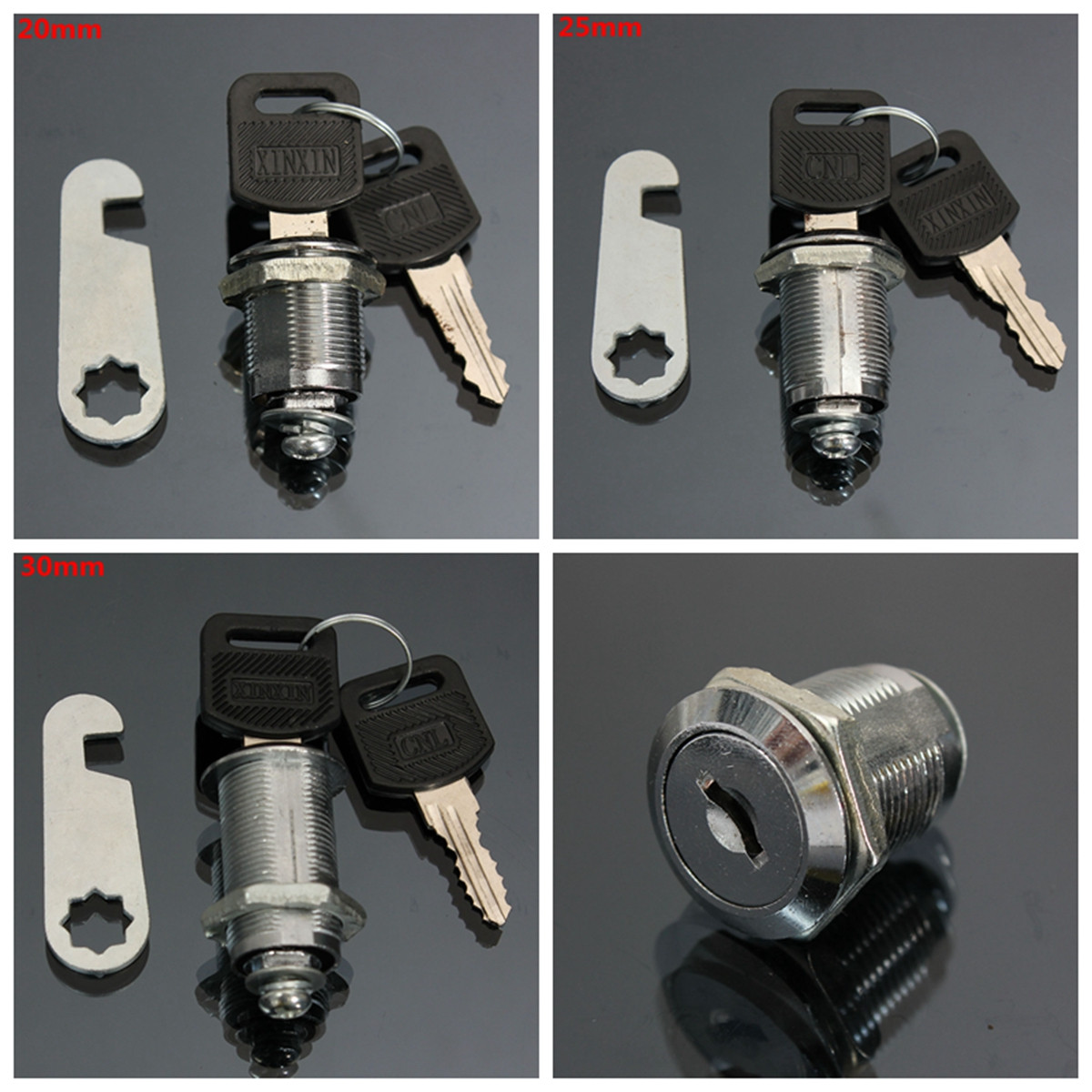 

20/25/30mm Cam Lock For Cabinet Toolbox Drawer Enclosure Cupboard Locker with 2 Keys