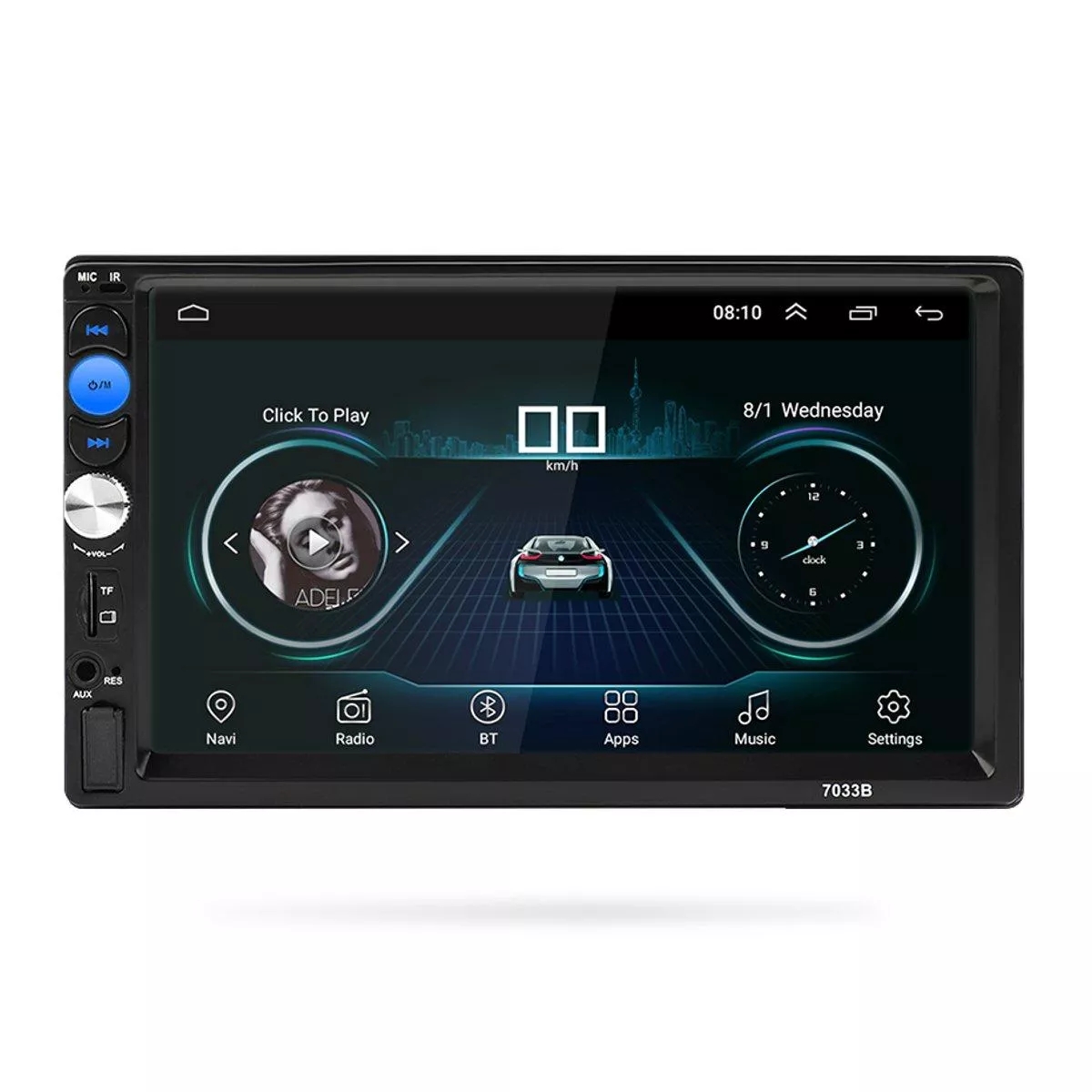 

7033B 7 Inch 2 Din for Android 8.0 Car MP5 Player 1+16G Quad Core Stereo WIFI 3G GPS FM AM Radio
