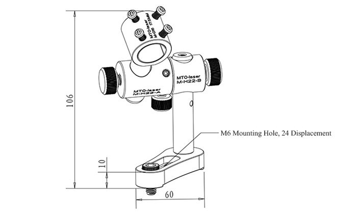 MTOLASER 13.5mm-23.5mm Triaxial 360° Adjustable Laser Pointer Module Holder Mount Clamp Three Axis Bracket 13
