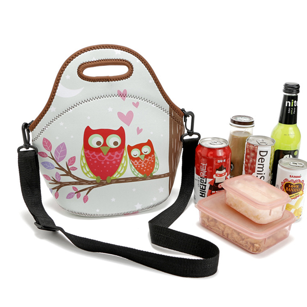 

Stretchy Neoprene Insulated Lunch Bag Tote Reusable Bento Container Organizer With Shoulder Girdle