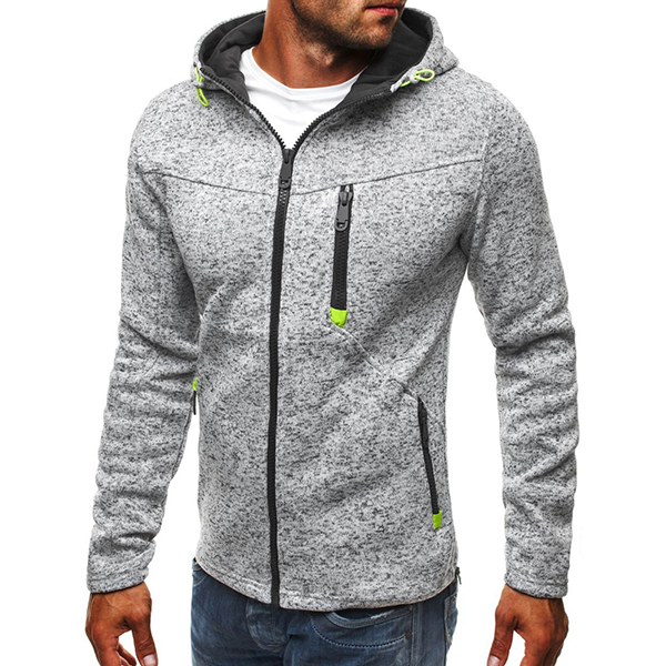 

Sports Leisure Jacquard Fleece Cardigan Zip Up Thick Hooded