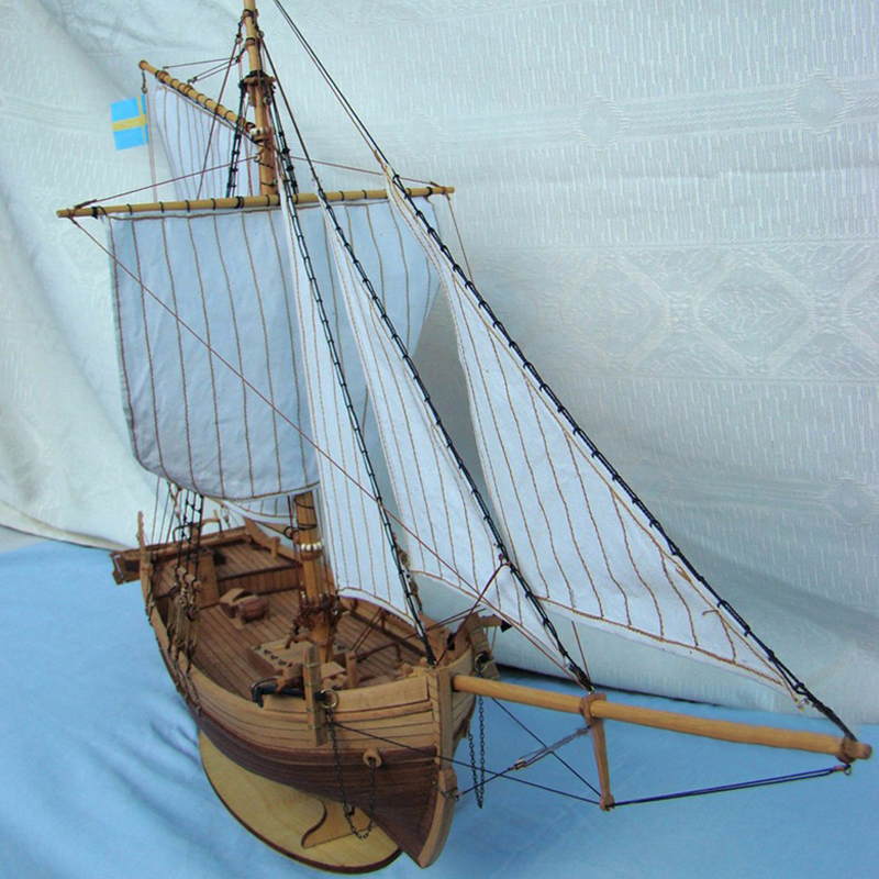 Wooden Assembly Ship Model Building DIY Fishing Boat Laser Decoration Kits Toy G