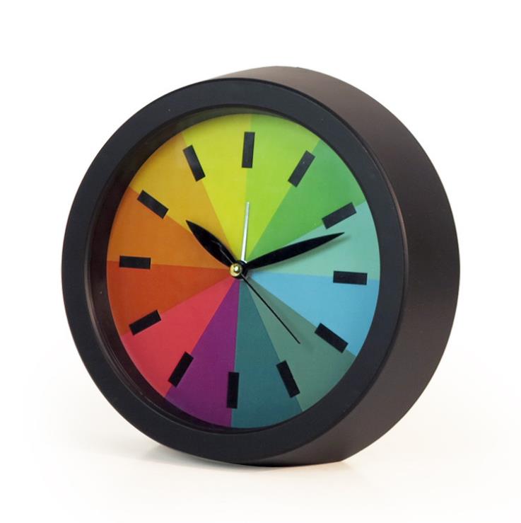 

Creative Silence Rainbow Colorful Alarm Desk Modern Office Gift Bedroom Mute Fashion Hanging Clock