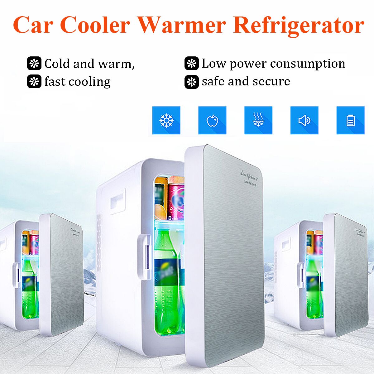 20L Portable Mini Car Refrigerator Cooler Warmer Dual-use Fridge Box for Car Home 5