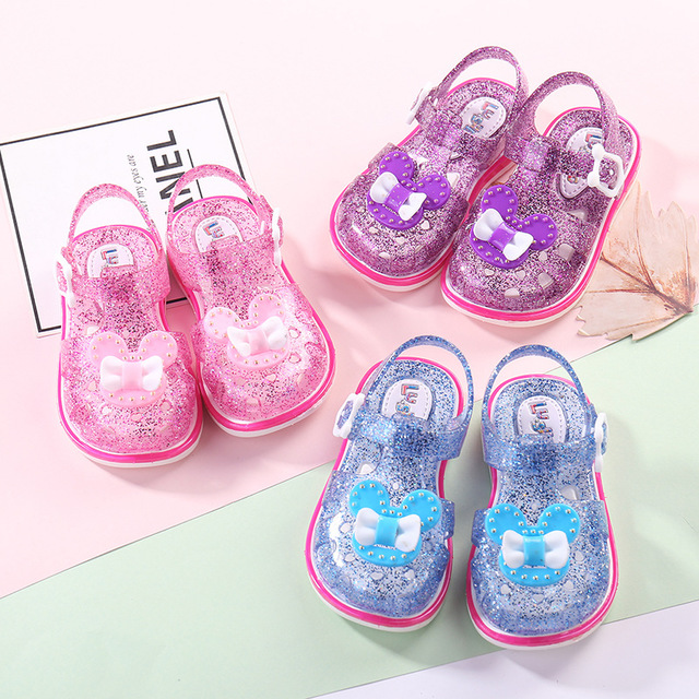 

Season Fashion Crystal детская Детская Сандалии Водонепроницаемы Нескользящая Anti-kick Soft Нижняя обувь для малышей Дышащая полая
